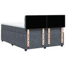 vidaXL sötétszürke bársony rugós ágy matraccal 140x190 cm