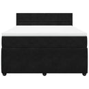 vidaXL fekete bársony rugós ágy matraccal 140x200 cm