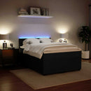 vidaXL fekete bársony rugós ágy matraccal 140x200 cm