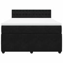 vidaXL fekete bársony rugós ágy matraccal 140x200 cm