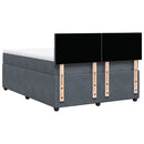 vidaXL sötétszürke bársony rugós ágy matraccal 160x200 cm
