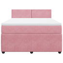 vidaXL rózsaszín bársony rugós ágy matraccal 120 x 200 cm