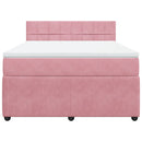 vidaXL rózsaszín bársony rugós ágy matraccal 120 x 200 cm
