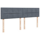 vidaXL sötétszürke bársony rugós ágy matraccal 180x200 cm