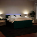 vidaXL sötétzöld bársony rugós ágy matraccal 180x200 cm