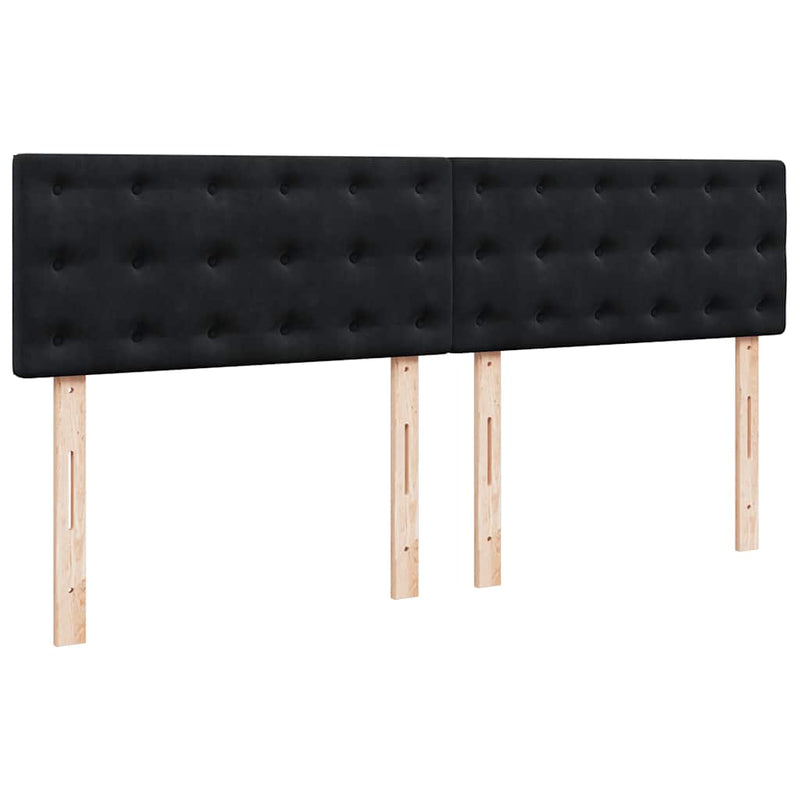vidaXL fekete bársony rugós ágy matraccal 180x200 cm