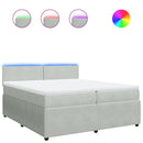 vidaXL világosszürke bársony rugós ágy matraccal 200x200 cm