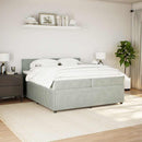 vidaXL világosszürke bársony rugós ágy matraccal 200x200 cm