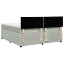 vidaXL világosszürke bársony rugós ágy matraccal 200x200 cm