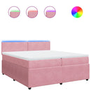 vidaXL rózsaszín bársony rugós ágy matraccal 200x200 cm