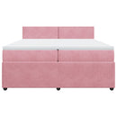 vidaXL rózsaszín bársony rugós ágy matraccal 200x200 cm