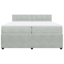 vidaXL világosszürke bársony rugós ágy matraccal 200x200 cm