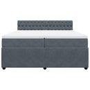 vidaXL sötétszürke bársony rugós ágy matraccal 200x200 cm