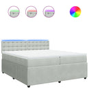 vidaXL világosszürke bársony rugós ágy matraccal 200x200 cm