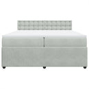 vidaXL világosszürke bársony rugós ágy matraccal 200x200 cm