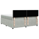 vidaXL világosszürke bársony rugós ágy matraccal 200x200 cm