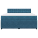 vidaXL kék bársony rugós ágy matraccal 200x200 cm