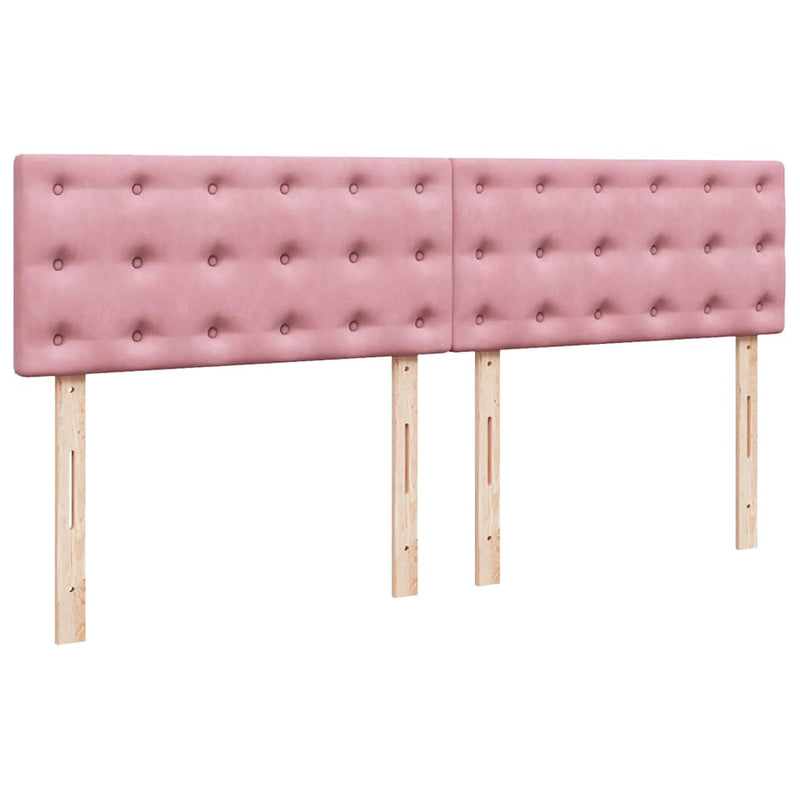 vidaXL rózsaszín bársony rugós ágy matraccal 200x200 cm