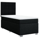 vidaXL fekete szövet rugós ágy matraccal 80 x 200 cm