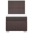 vidaXL sötétbarna szövet rugós ágy matraccal 90 x 190 cm