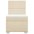 vidaXL krémszínű szövet rugós ágy matraccal 90 x 190 cm