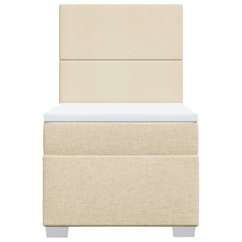 vidaXL krémszínű szövet rugós ágy matraccal 90 x 190 cm