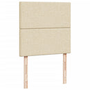 vidaXL krémszínű szövet rugós ágy matraccal 90 x 190 cm