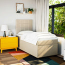 vidaXL krémszínű szövet rugós ágy matraccal 90 x 190 cm