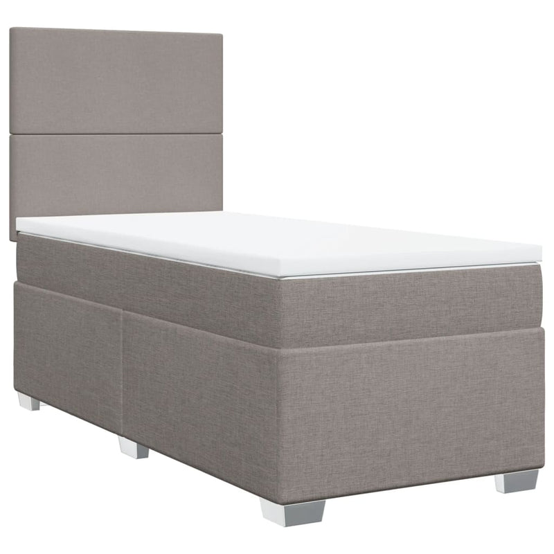 vidaXL tópszínű szövet rugós ágy matraccal 90 x 200 cm