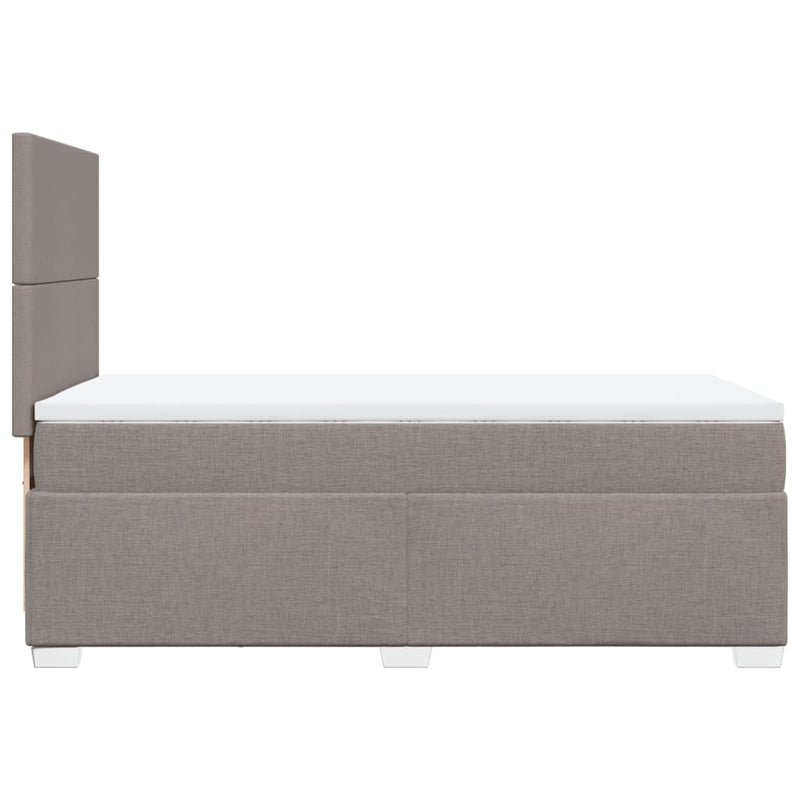 vidaXL tópszínű szövet rugós ágy matraccal 90 x 200 cm