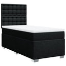 vidaXL fekete szövet rugós ágy matraccal 90x200 cm