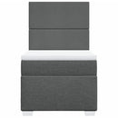 vidaXL sötétszürke szövet rugós ágy matraccal 100 x 200 cm