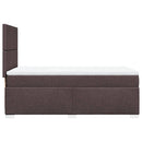 vidaXL sötétbarna szövet rugós ágy matraccal 100 x 200 cm