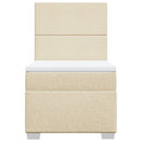 vidaXL krémszínű szövet rugós ágy matraccal 100 x 200 cm