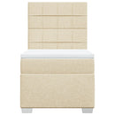 vidaXL krémszínű szövet rugós ágy matraccal 100 x 200 cm