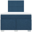 vidaXL kék szövet rugós ágy matraccal 120 x 190 cm