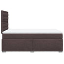 vidaXL sötétbarna szövet rugós ágy matraccal 120 x 200 cm