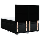 vidaXL fekete szövet rugós ágy matraccal 140 x 190 cm