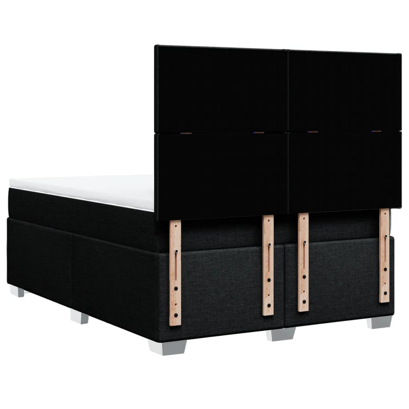 vidaXL fekete szövet rugós ágy matraccal 140 x 200 cm