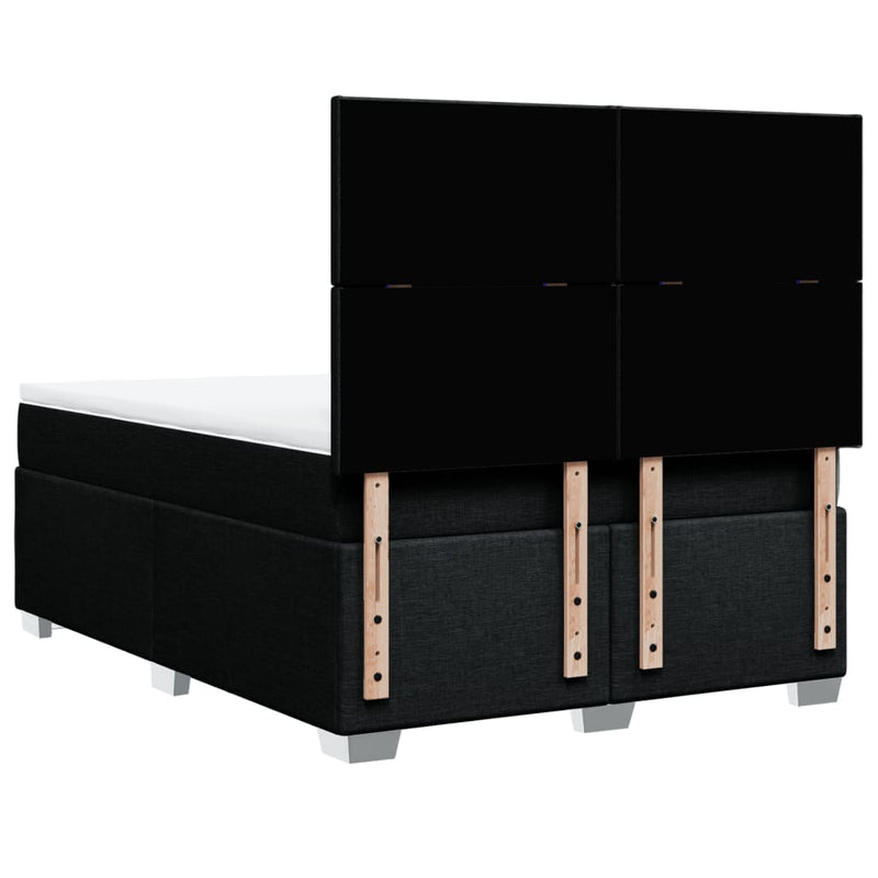 vidaXL fekete szövet rugós ágy matraccal 160x200 cm