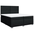 vidaXL fekete szövet rugós ágy matraccal 200 x 200 cm