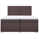 vidaXL sötétbarna szövet rugós ágy matraccal 200 x 200 cm