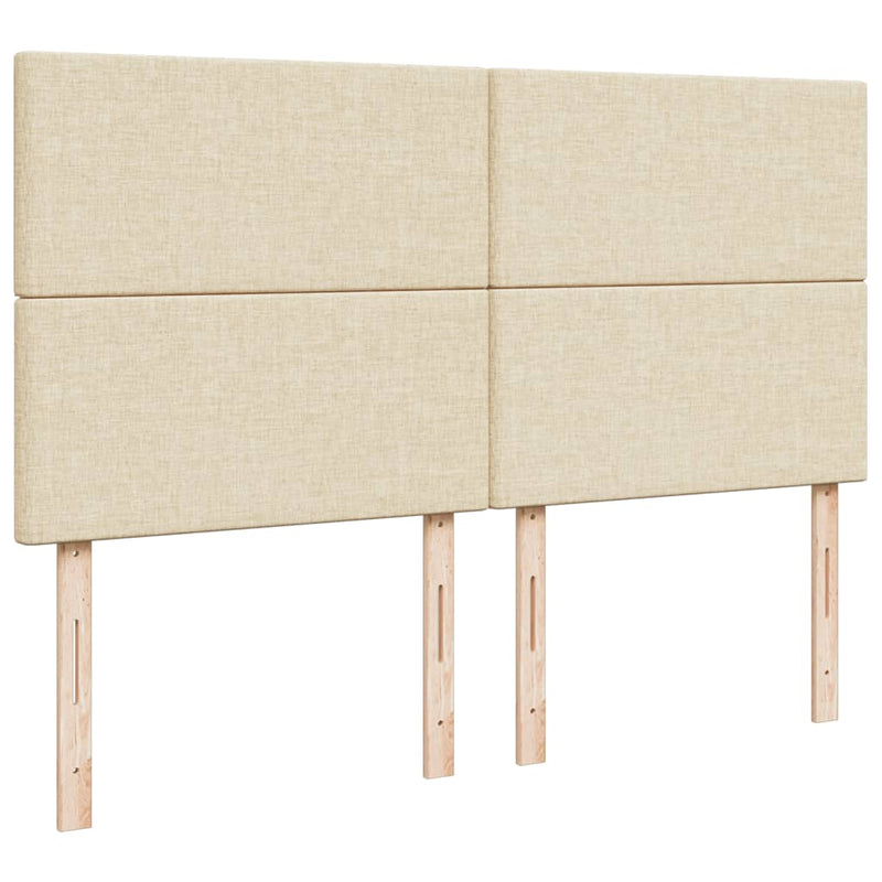 vidaXL krémszínű szövet rugós ágy matraccal 200 x 200 cm