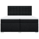 vidaXL fekete szövet rugós ágy matraccal 200 x 200 cm