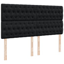 vidaXL fekete szövet rugós ágy matraccal 200 x 200 cm