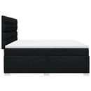 vidaXL fekete szövet rugós ágy matraccal 200 x 200 cm