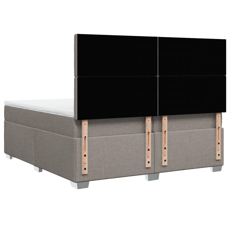 vidaXL tópszínű szövet rugós ágy matraccal 200 x 200 cm