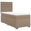 vidaXL cappuccino színű műbőr rugós ágy matraccal 80 x 200 cm