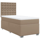 vidaXL cappuccino színű műbőr rugós ágy matraccal 90 x 190 cm