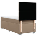 vidaXL cappuccino színű műbőr rugós ágy matraccal 90 x 190 cm